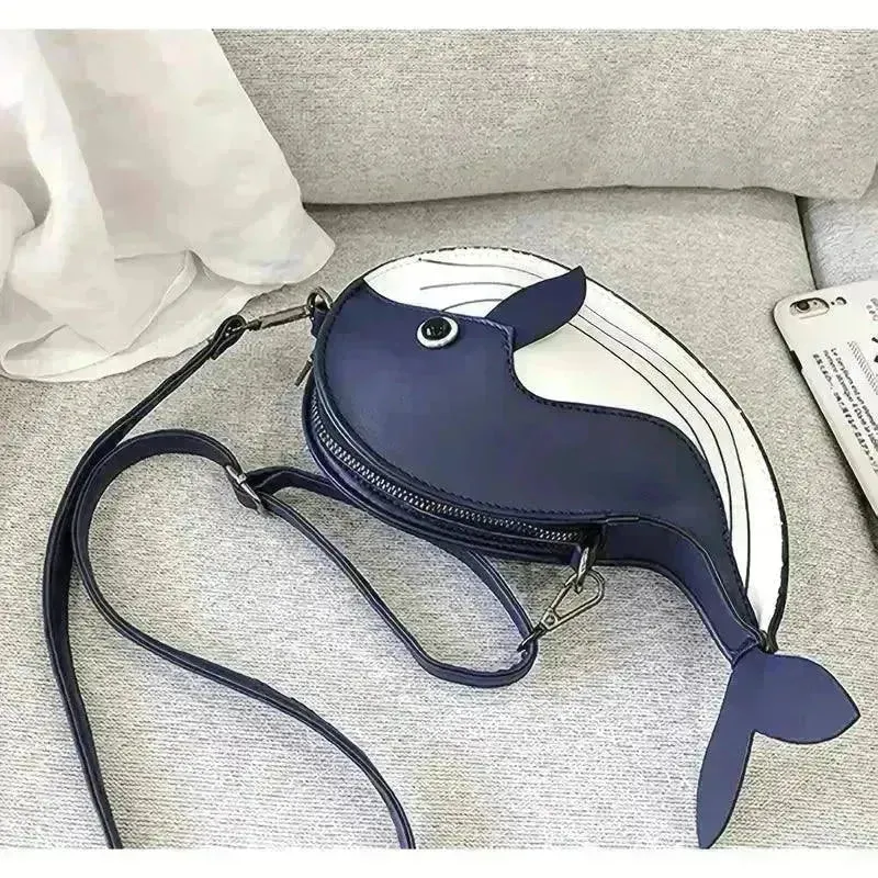 Minimalist Whale Design Shoulder Bag