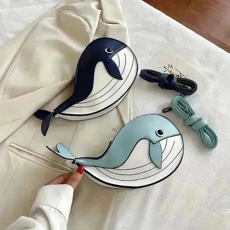 Minimalist Whale Design Shoulder Bag