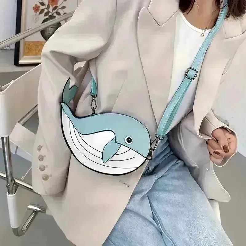 Minimalist Whale Design Shoulder Bag