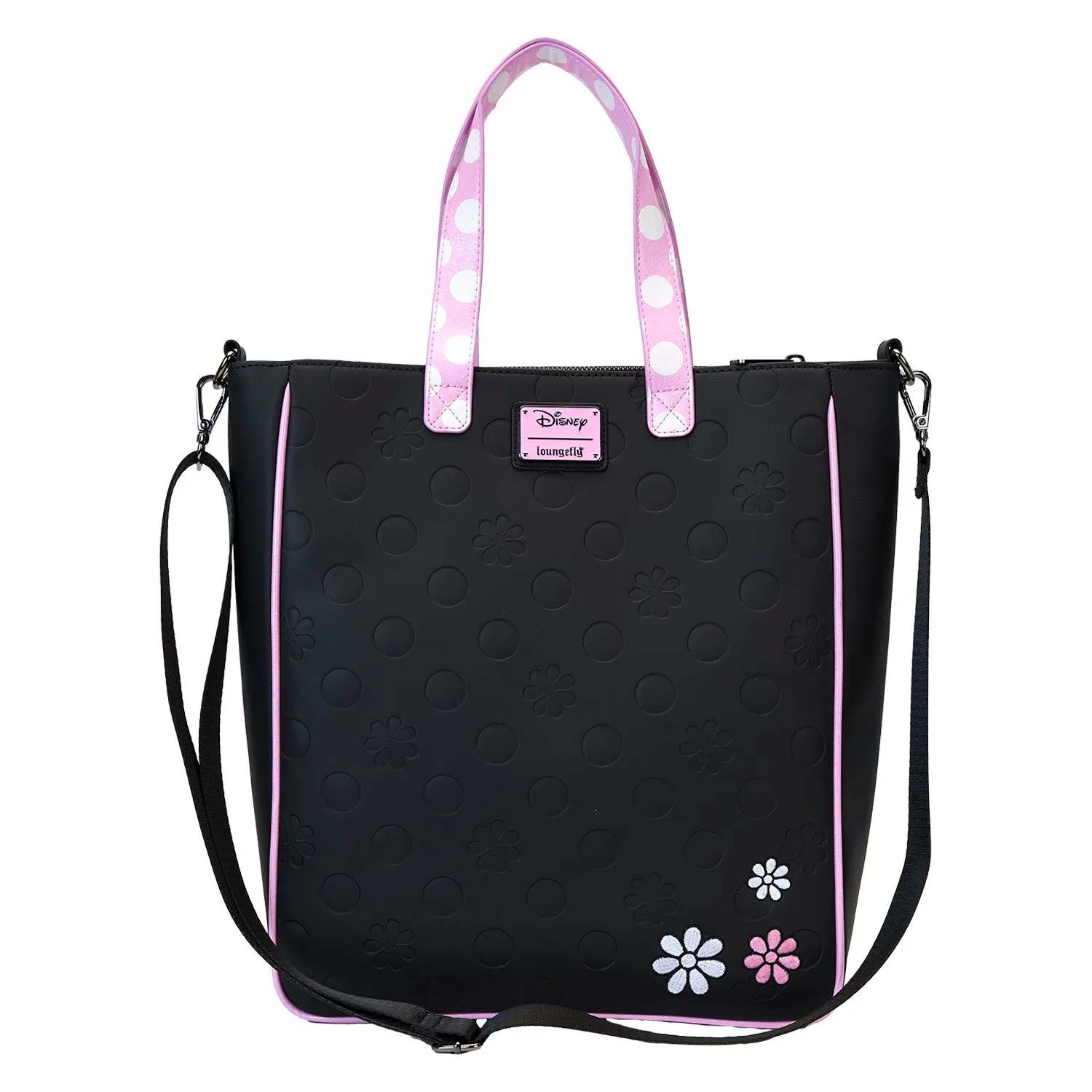 Minnie Mouse Floral Rock The Dots Disney Loungefly Tote Bag With Coin Bag