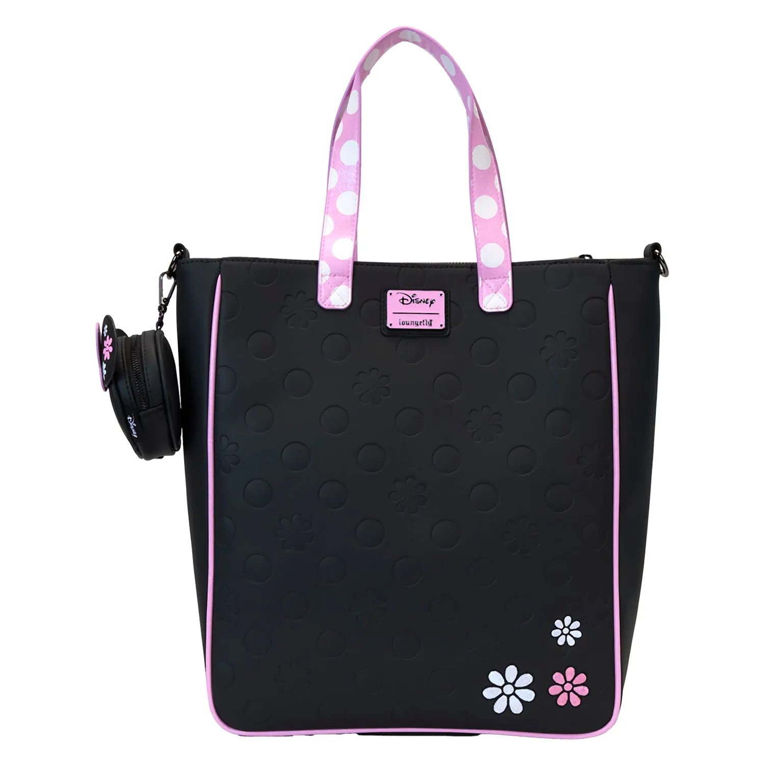 Minnie Mouse Floral Rock The Dots Disney Loungefly Tote Bag With Coin Bag