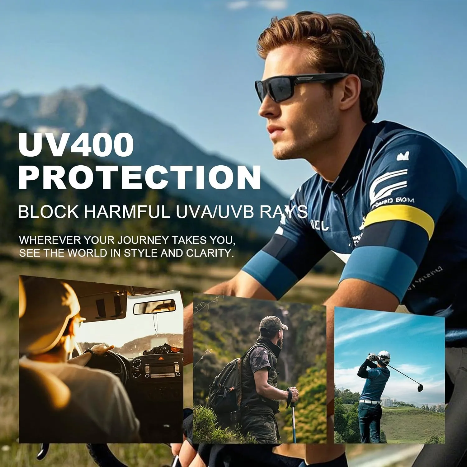 Missfive 2-Pack Mens Ultimate Bifocal Sunglasses with Readers Built In Sporty Upgraded Wrap Frame, UV400 Protection Driving & Reading Glasses for Outdoor  2.25