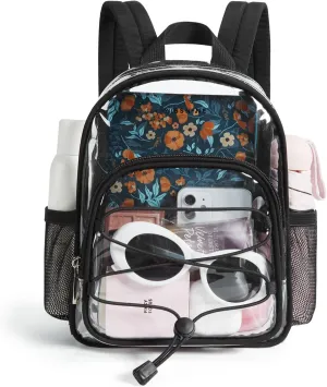 Missnine Mini Clear Backpack for Stadium Events, Small Clear Bag Stadium Approved with Reinforced Straps for Festivals, Sport Events