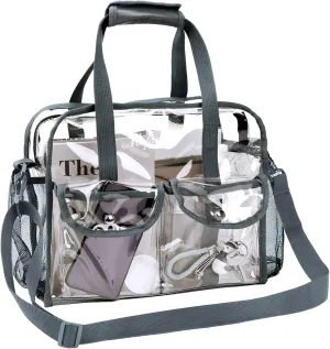 MOFASVIGI Clear Bag Stadium Approved Transparent Waterproof Clear Tote Bags for Work, Sports Games, Concerts,Travel-12 x12 x6