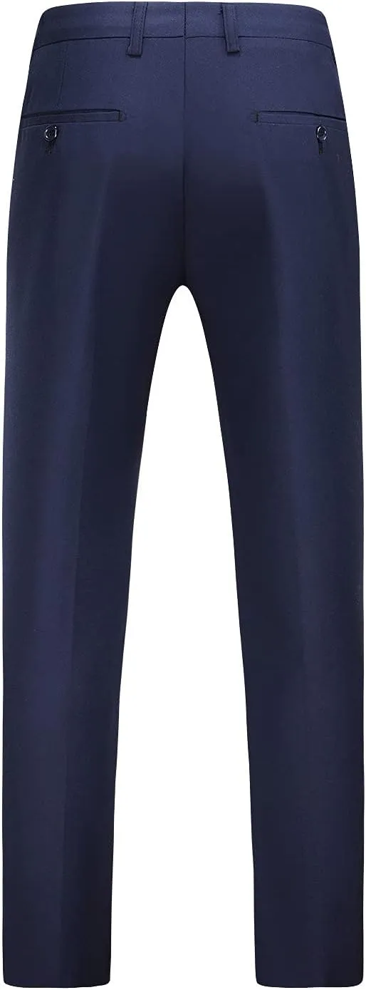 MOGU Mens 3 Piece Suit Slim Fit Pure Color Tuxedos for Wedding Prom