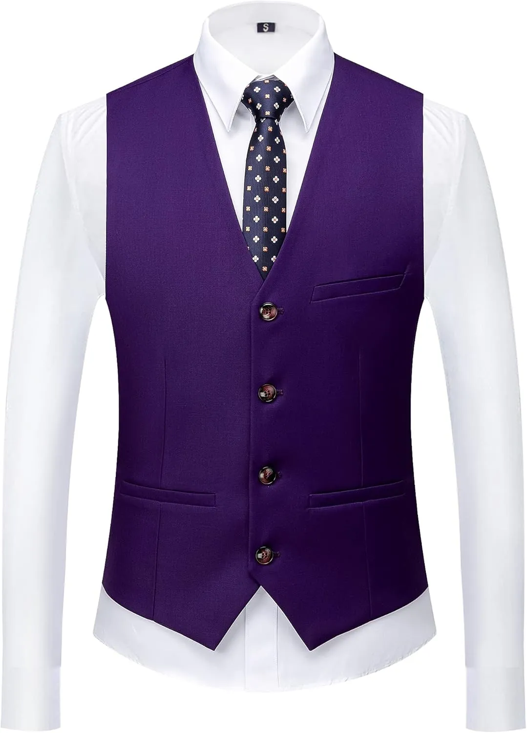 MOGU Mens 3 Piece Suit Slim Fit Pure Color Tuxedos for Wedding Prom