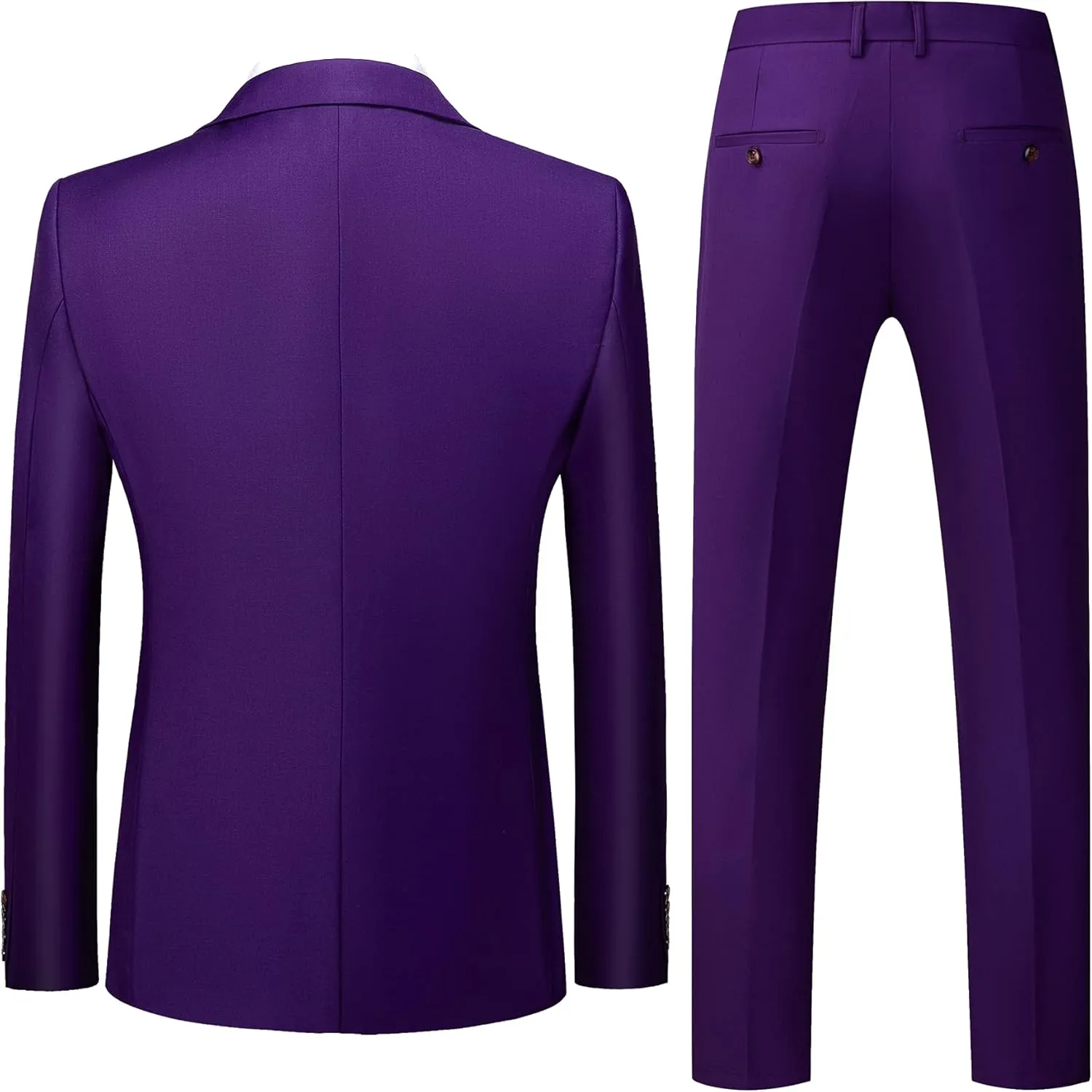MOGU Mens 3 Piece Suit Slim Fit Pure Color Tuxedos for Wedding Prom