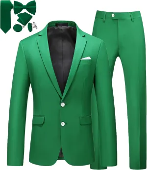 MOGU Mens Slim Fit Suit 2 Piece Tuxedo for Prom Business Wedding Dance (Suit Jacket   Pants)