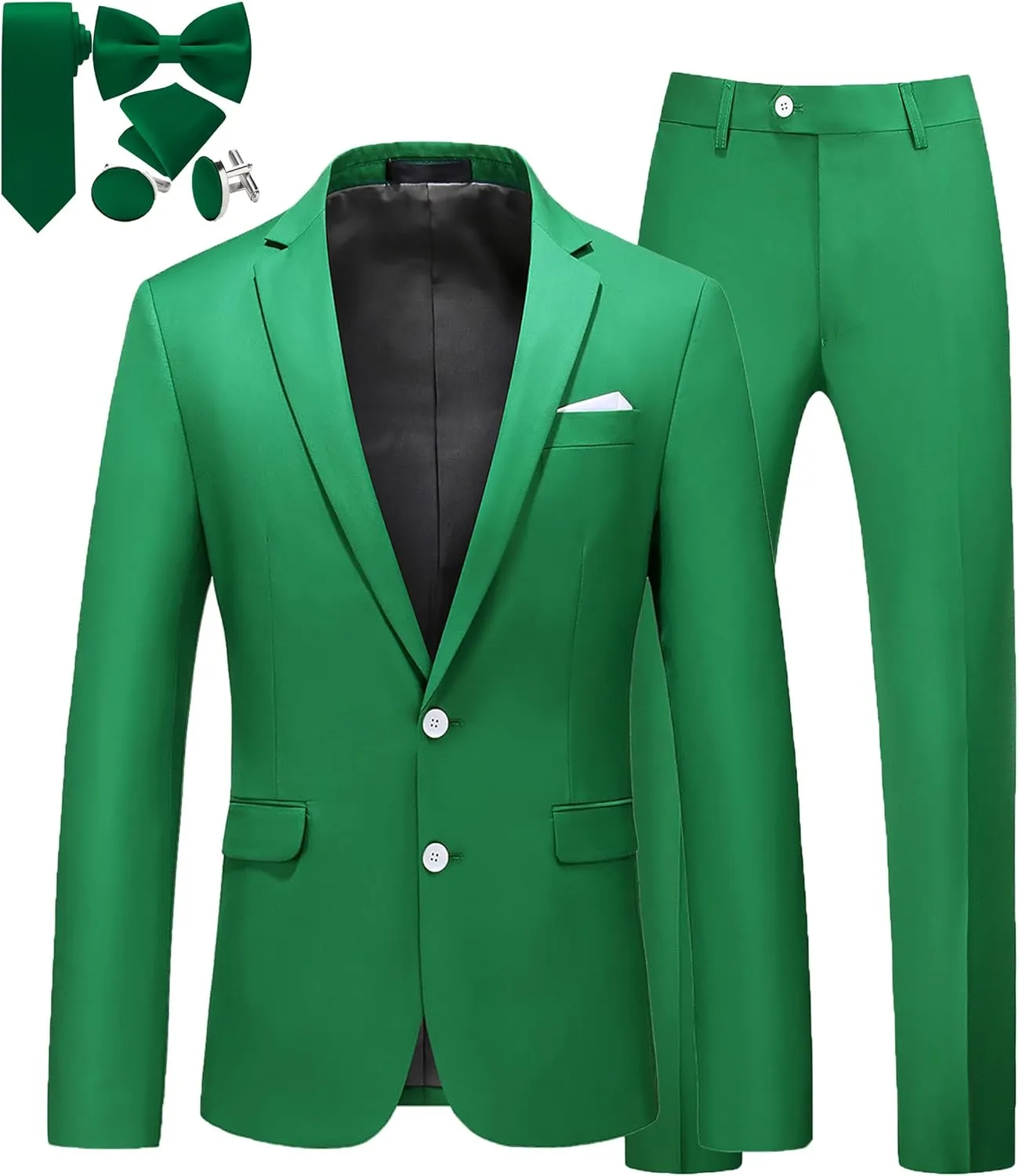 MOGU Mens Slim Fit Suit 2 Piece Tuxedo for Prom Business Wedding Dance (Suit Jacket   Pants)