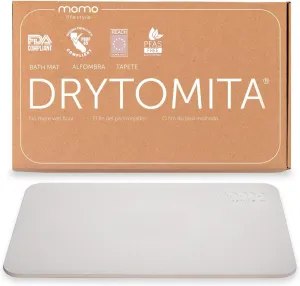 Momo Lifestyle Stone Bath Mat Drytomita – Quick Drying Diatomaceous Earth, Ultra Absorbent (23.6 X 15.4 Inches) Linen Grey