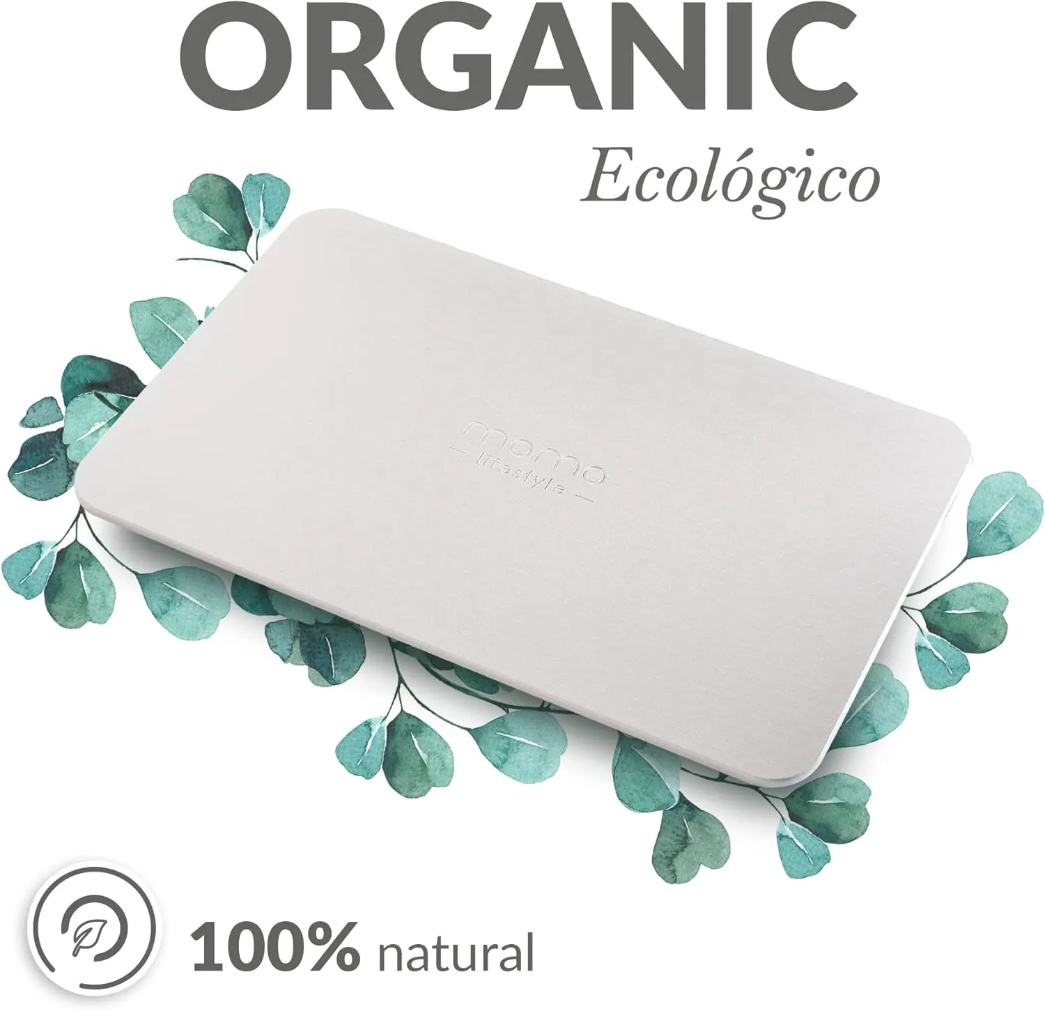 Momo Lifestyle Stone Bath Mat Drytomita – Quick Drying Diatomaceous Earth, Ultra Absorbent (23.6 X 15.4 Inches) Linen Grey
