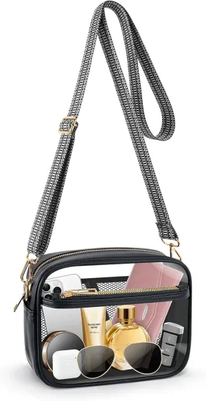 MOMSIV Clear Bag, Stadium Approved Clear Bags with Adjustable Strap Clear Stadium Bag for Women Men Concerts Sports
