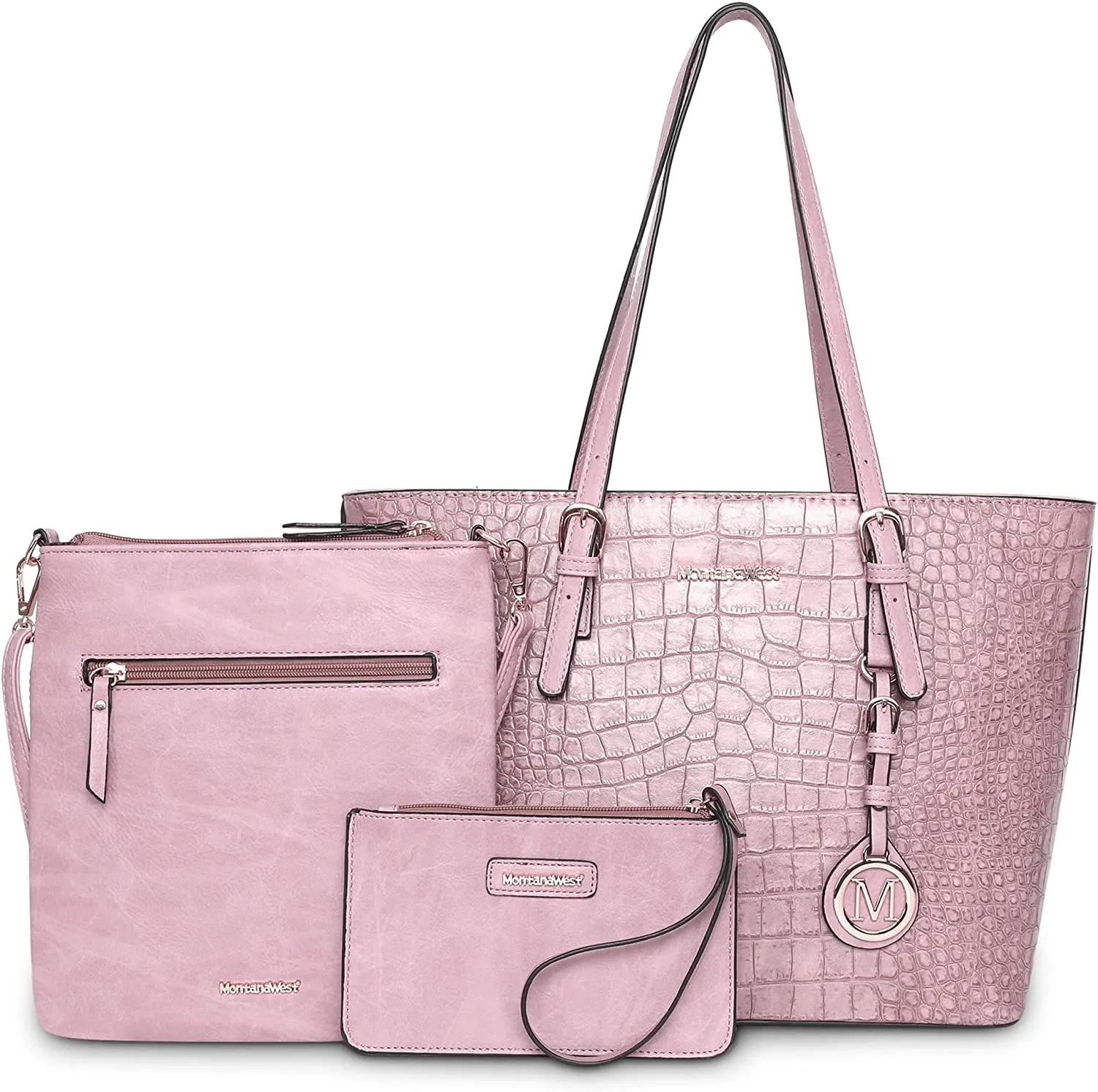 Montana West Totes Concealed Carry Purse Large Shoulder Handbag 3 Pcs
