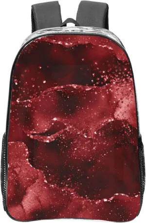 Moody Crimson Agate Dark Blood Red Jewel Tone Clear Backpack - Lightweight Transparent Backpack For Work, Travel & Stadium Events