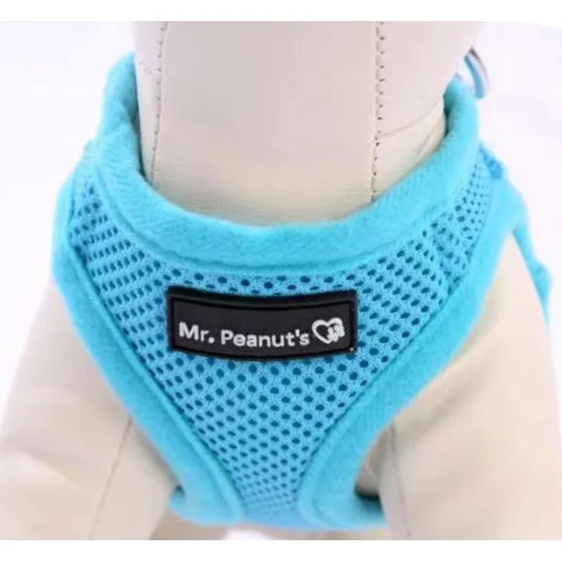 Mr. Peanut's PupTrek Harness and Leash Set,  Small Dog/Cat Soft Mesh Step In Harness Vest
