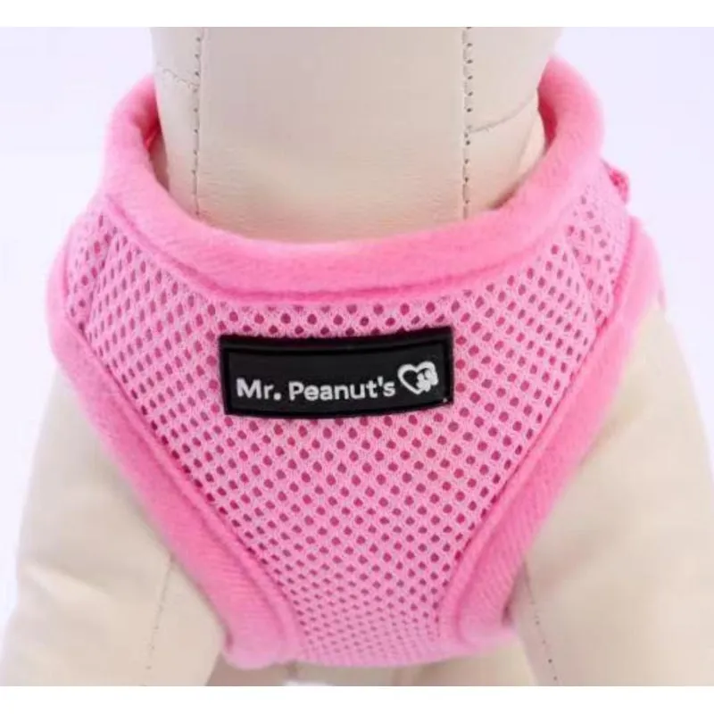 Mr. Peanut's PupTrek Harness and Leash Set,  Small Dog/Cat Soft Mesh Step In Harness Vest