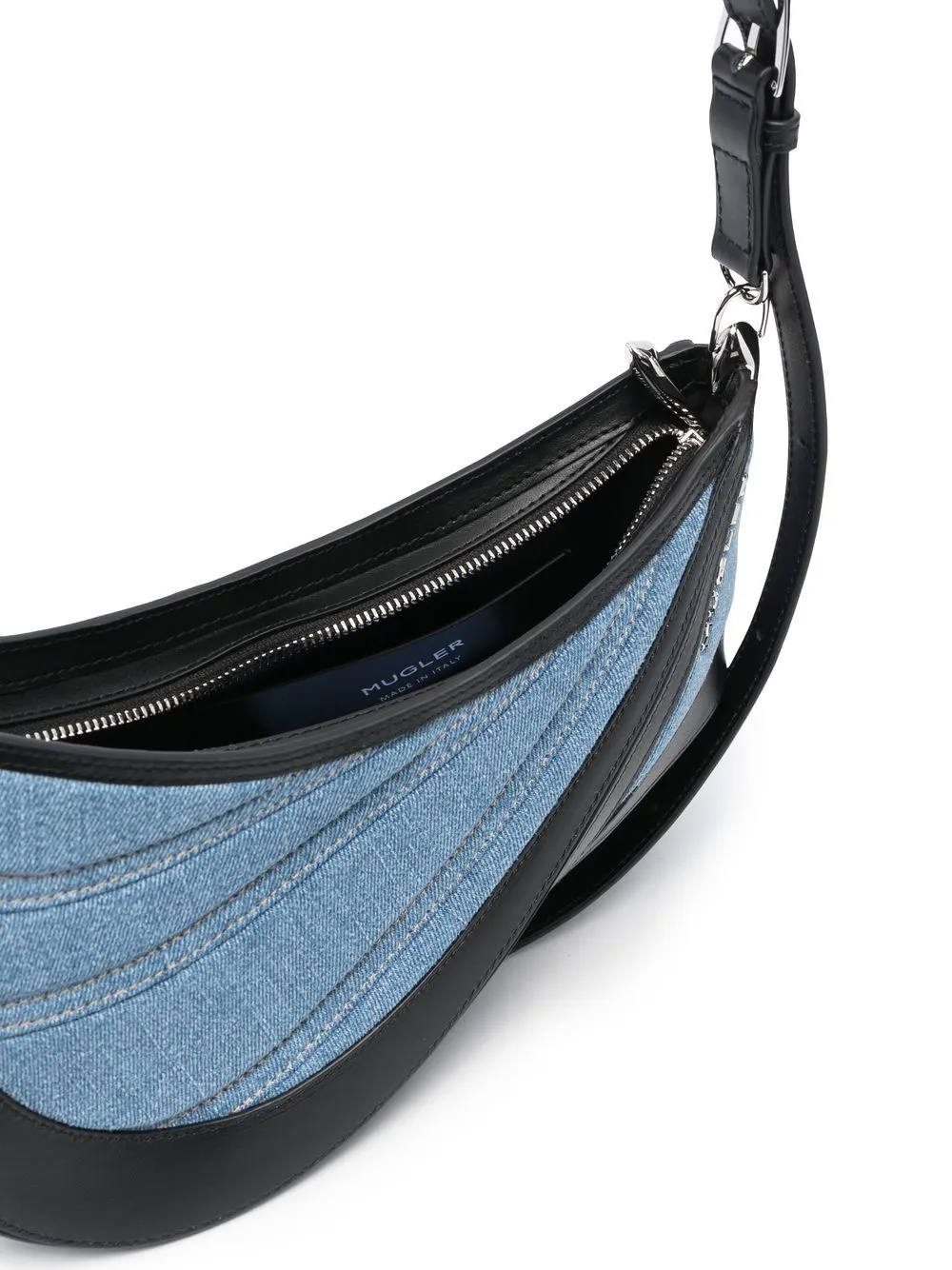 Mugler Pre Spiral Curve 01 Denim Shoulder Bag