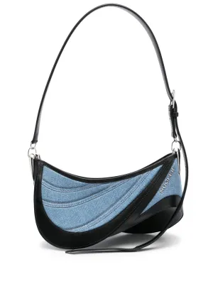 Mugler Pre Spiral Curve 01 Denim Shoulder Bag