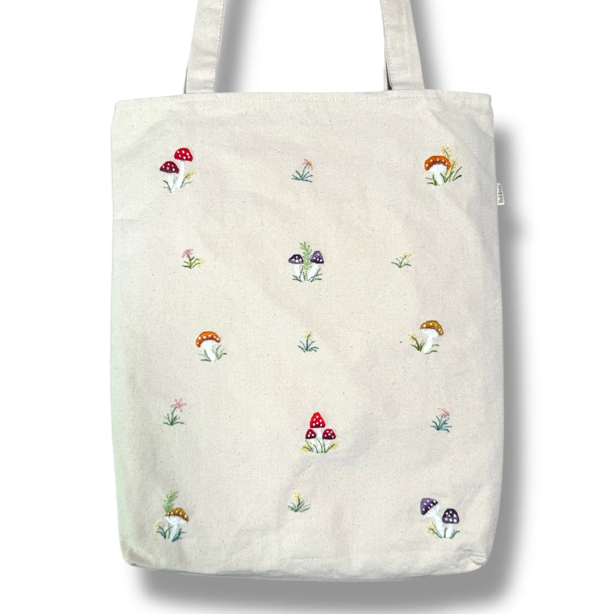 Mushroom Embroidery Tote Bag