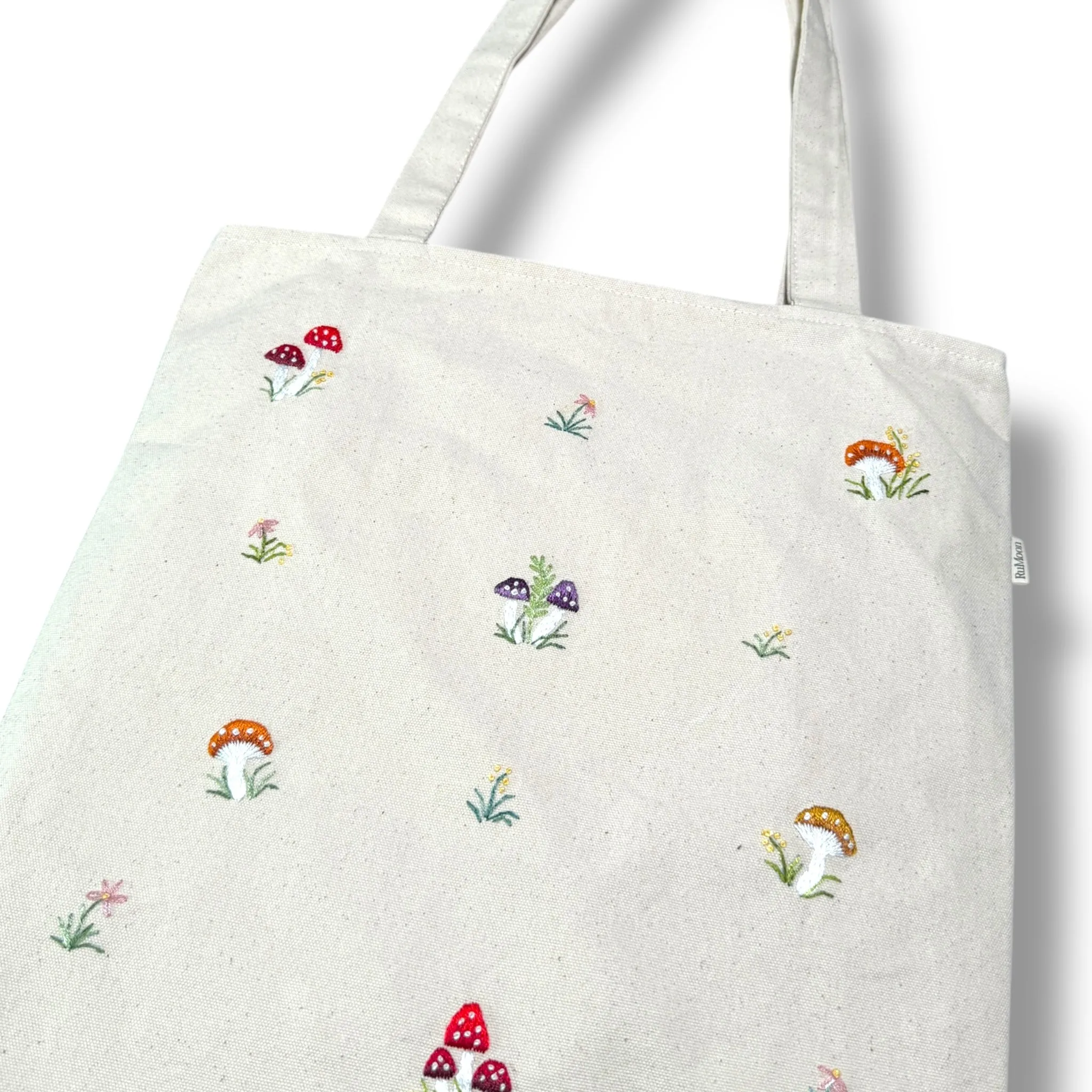 Mushroom Embroidery Tote Bag