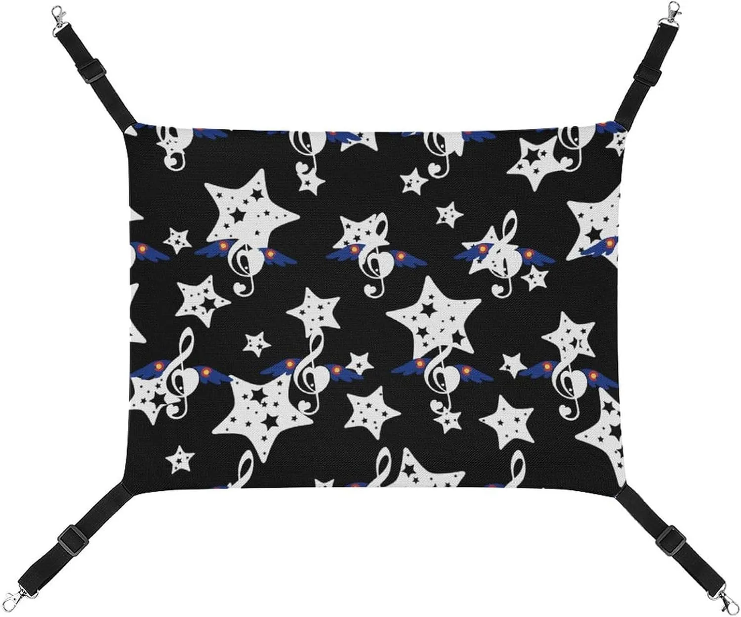 Music Note Wings Hanging Cat Bed Soft Breathable Pet Hammock for Cage Pet Sleeper for Kitten Ferret Puppy Rabbit
