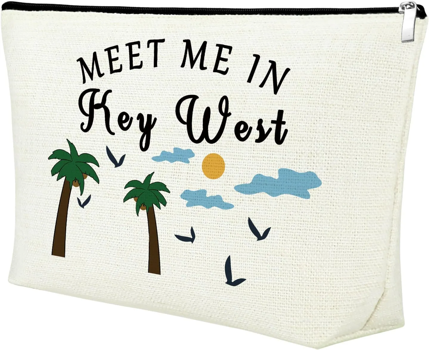Mxrymvu Key West Gifts for Women Makeup Bag Key West Themed Gifts Travel Cosmetic Bag Key West Gift Ideas Key West Holiday Gift Zippered Travel Bag Christmas Birthday Gift Meet Me In Key West