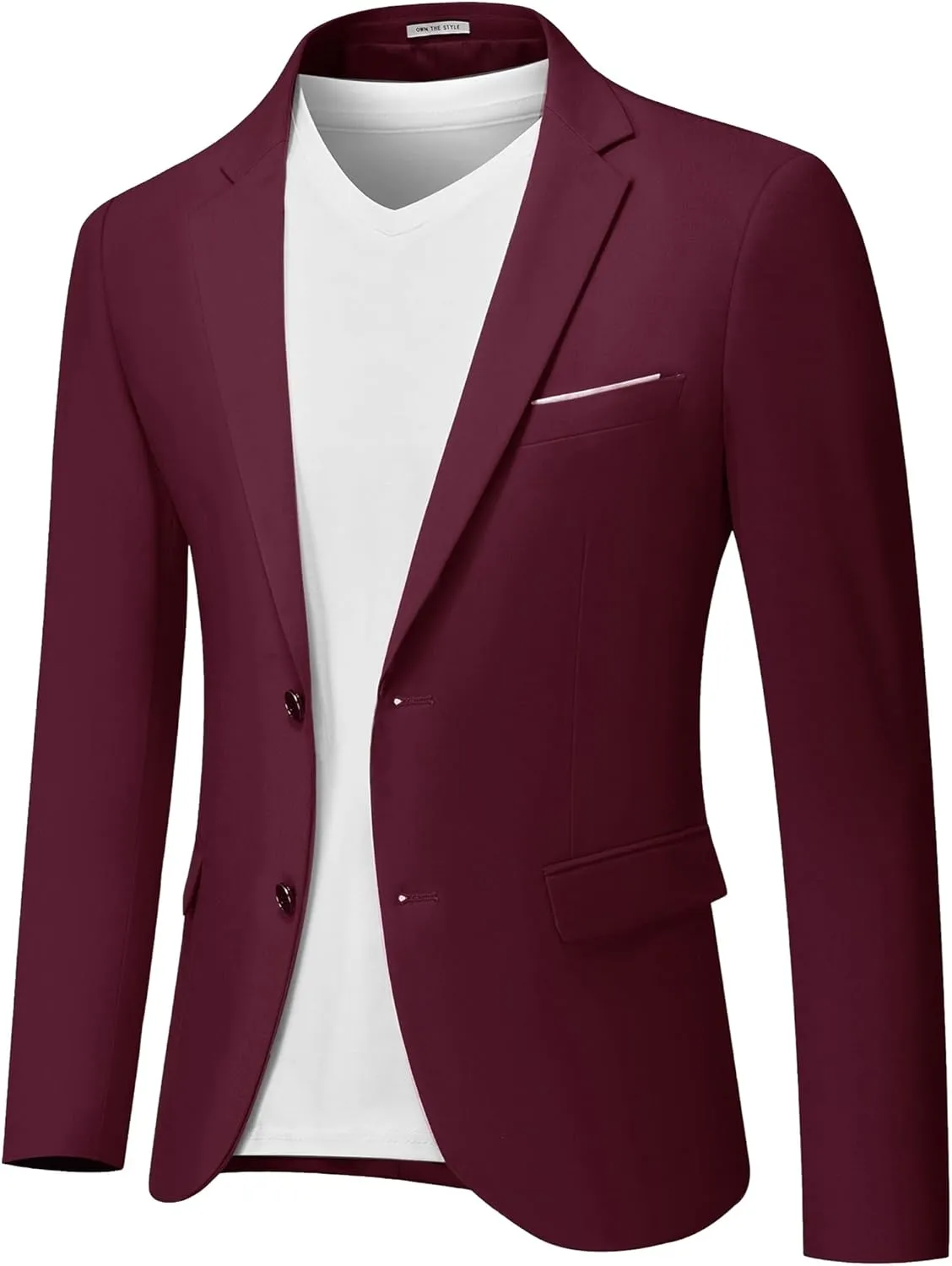 MY'S Men's Slim Fit Blazer, Two Button Casual Lightweight Jacket, Sport Coat for Daily