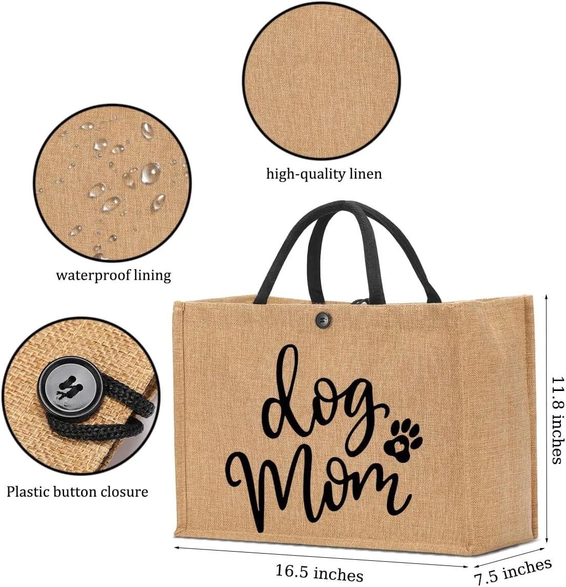 Nanny Mama Mom Memaw Abuela Granny Mimi Aunt Grandma Gigi Nana Gifts Burlap Tote Bag for Women