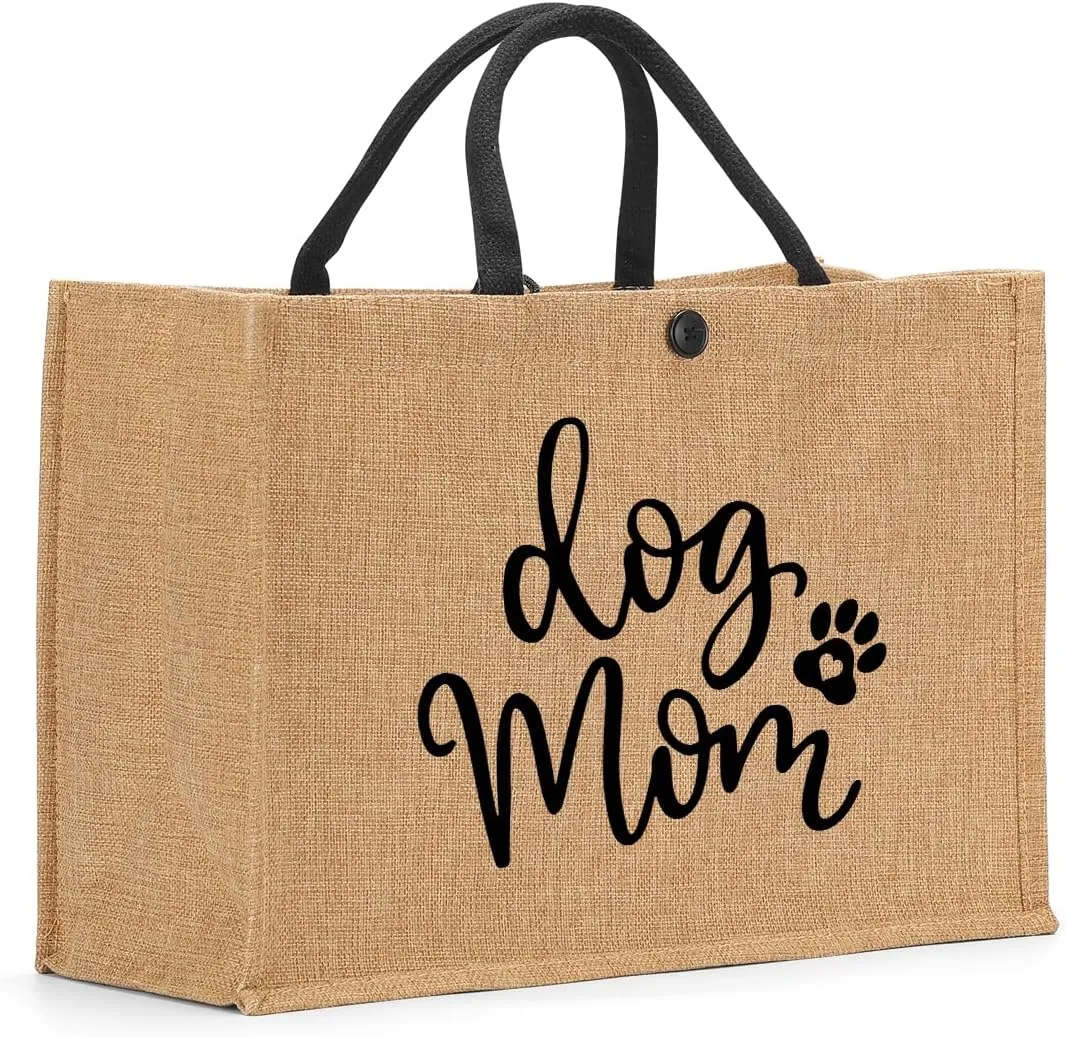 Nanny Mama Mom Memaw Abuela Granny Mimi Aunt Grandma Gigi Nana Gifts Burlap Tote Bag for Women
