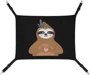 Native USA Indian Sloth Cat Hanging Hammock Soft Breathable Pet Cage Dog Hammock with Adjustable Straps and Metal Hooks