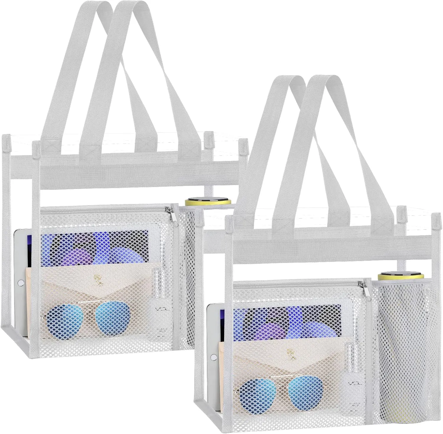 NATURAL STYLE 2-PACK Clear Bag Stadium Approved, Multifunction Clear Tote Bag for Travel Festival Work Concerts