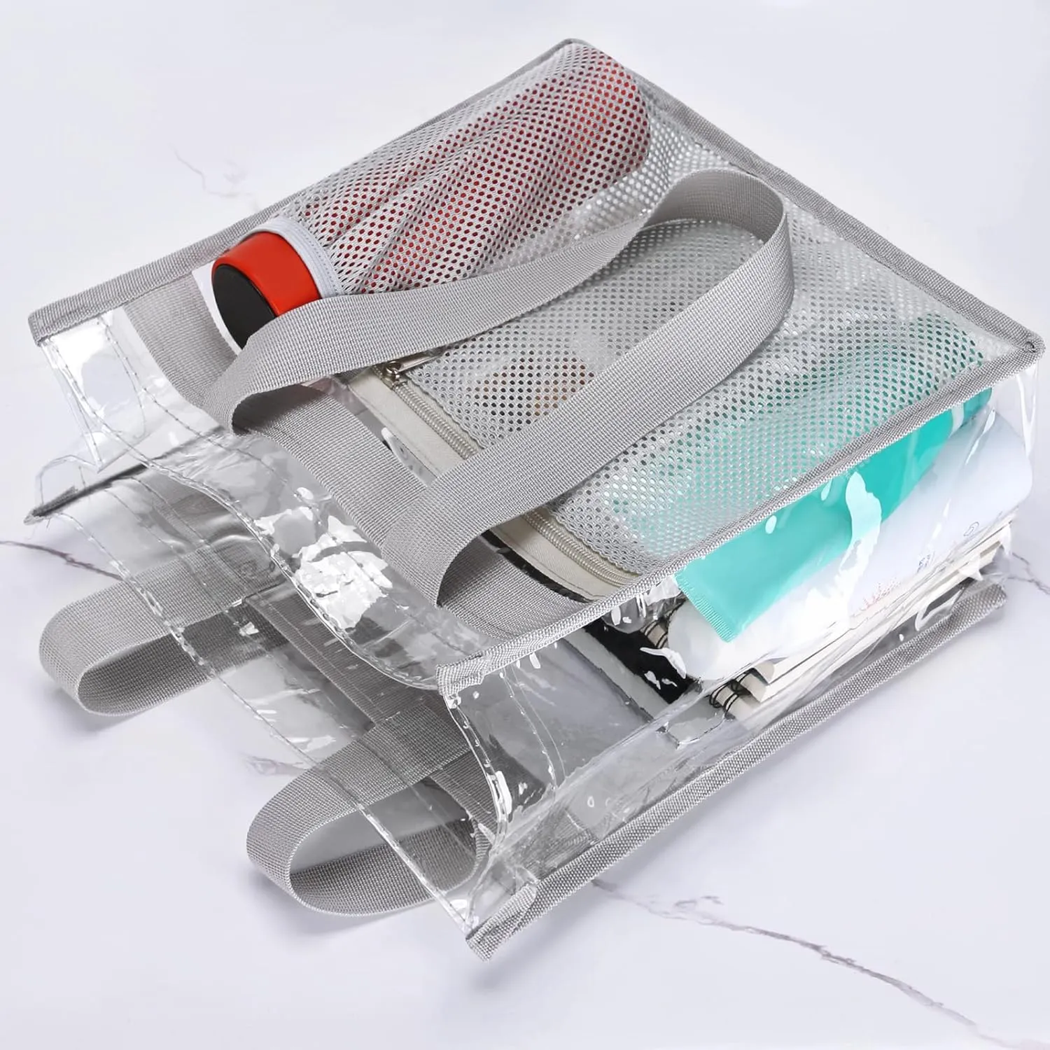 NATURAL STYLE 2-PACK Clear Bag Stadium Approved, Multifunction Clear Tote Bag for Travel Festival Work Concerts