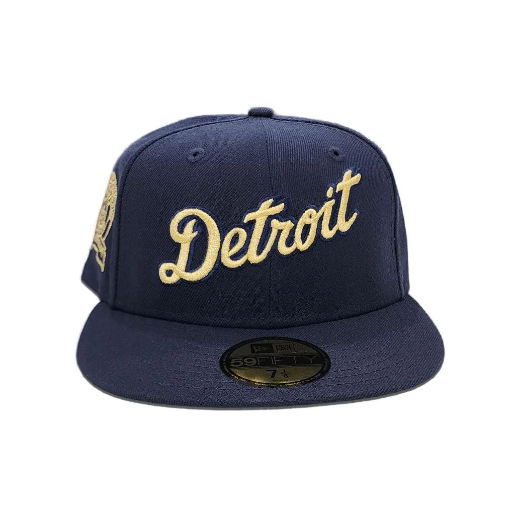 Navy Blue Detroit Tigers Gray Bottom 1968 World Series Champions Side Patch New Era 59Fifty Fitted