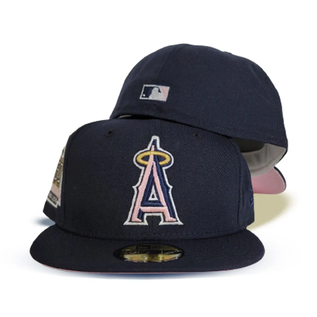 Navy Blue Los Angeles Angels Pink Bottom 50th Angel Stadium Side Patch New Era 59Fifty Fitted