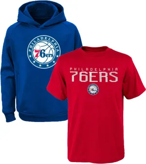 NBA Kids Youth 8-20 Team Color Polyester Performance Primary Logo Pullover Hoodie Sweatshirt and T-Shirt 2 Pack Combo Set