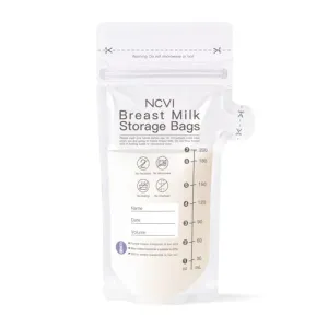NCVI Breastmilk Storage Bags, 120 Count Milk Storage Bags for Breastfeeding, 7oz Breast Milk Storage Bags with Temp-Sensing, Doubled-Sealed, Hygienically, Self Standing, Easy Pour Spout, BPA Free