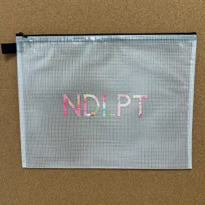 NDPLT Mesh Project Bag - Pink Floral Lettering