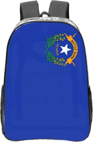 Nevada State Flag print Clear Backpack Bag for Office Travel, Concerts, Work, Festivals Sporting Events Women Men