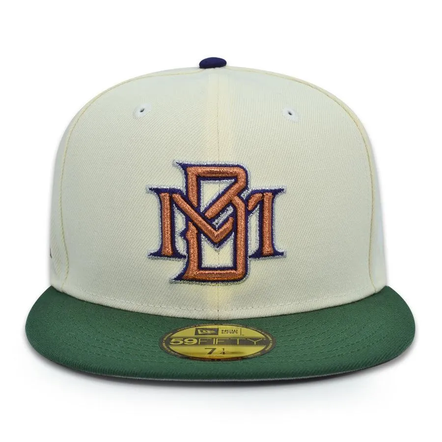 New Era Milwaukee Brewers BALL MONEY Chrome Pine Green Gray 59Fifty 5950 Fitted