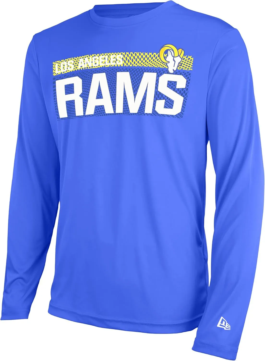 New Era NFL Men's Grids Dri-Tek Cool Heathered Grey Long Sleeve T-Shirt, Adult Football Tagless T-Shirt