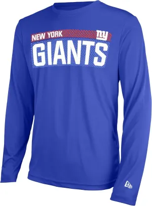 New Era NFL Men's Grids Dri-Tek Cool Heathered Grey Long Sleeve T-Shirt, Adult Football Tagless T-Shirt