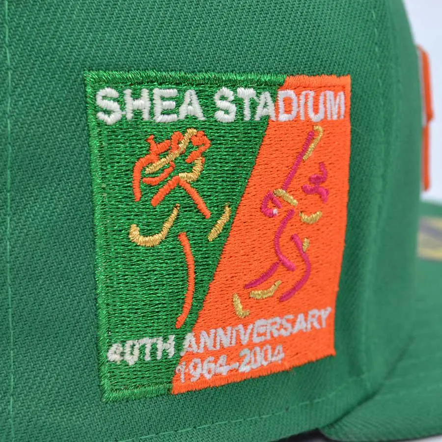 New Era NY Mets 40th Anni SHEA STADIUM Green Orange Gray 59Fifty 5950 Fitted Hat