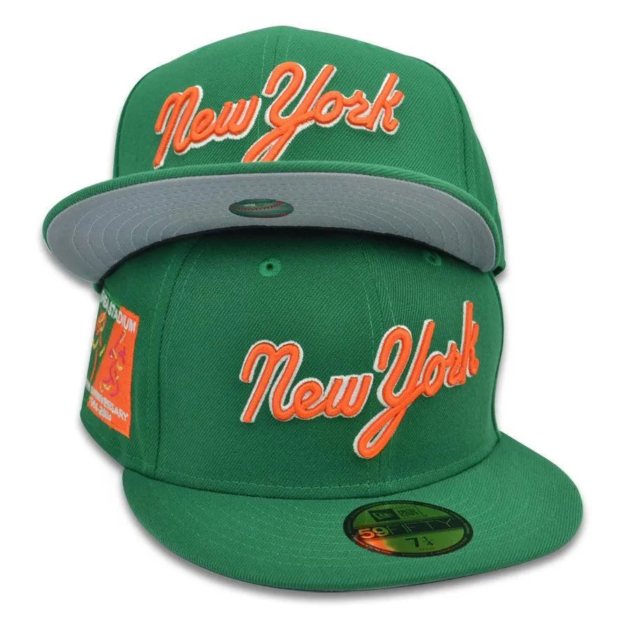 New Era NY Mets 40th Anni SHEA STADIUM Green Orange Gray 59Fifty 5950 Fitted Hat