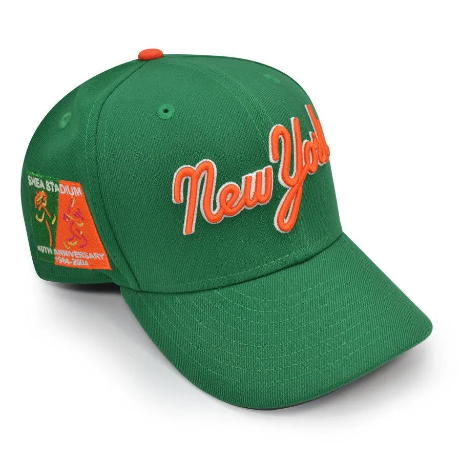 New Era NY Mets 40th Anni SHEA STADIUM Green Orange Gray 59Fifty 5950 Fitted Hat