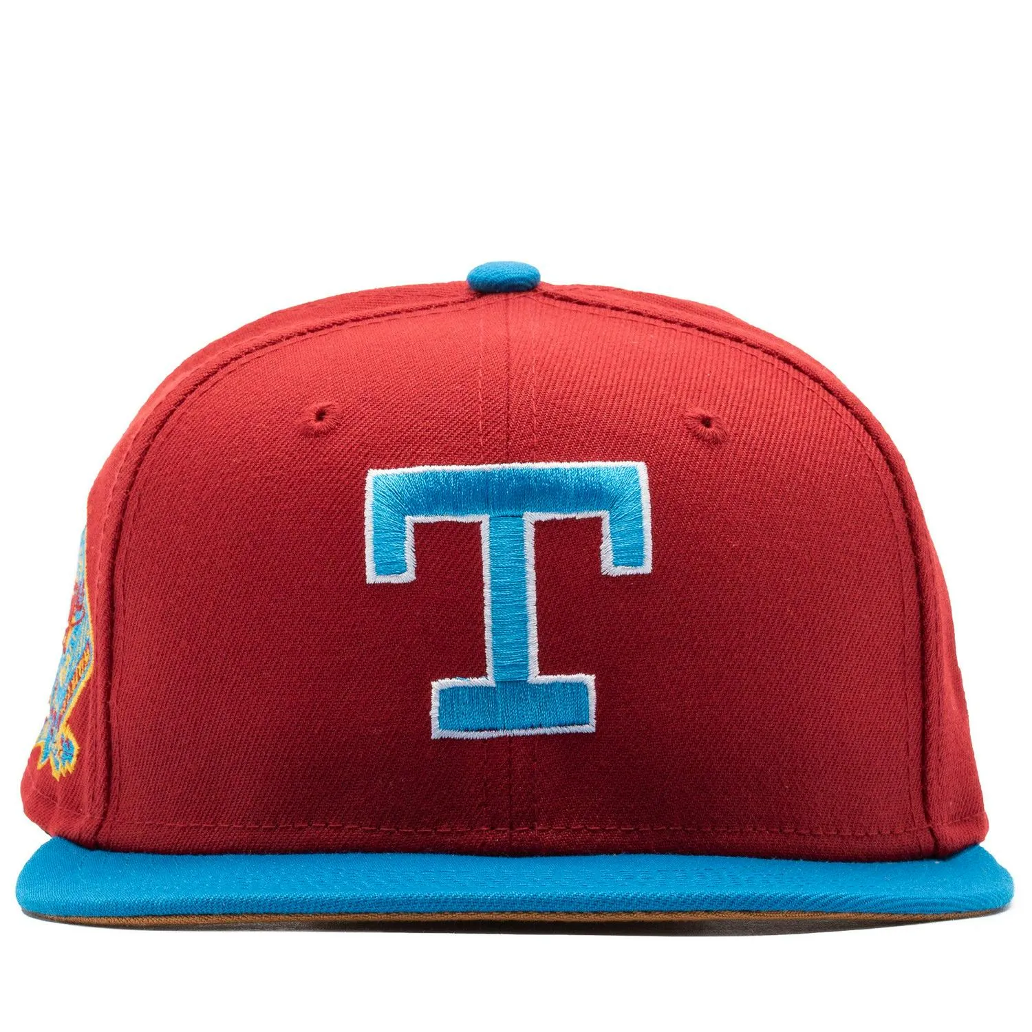 New Era Texas Rangers Pinot Red Cardinal Blue Brown 59Fifty 5950 Fitted Cap Hat