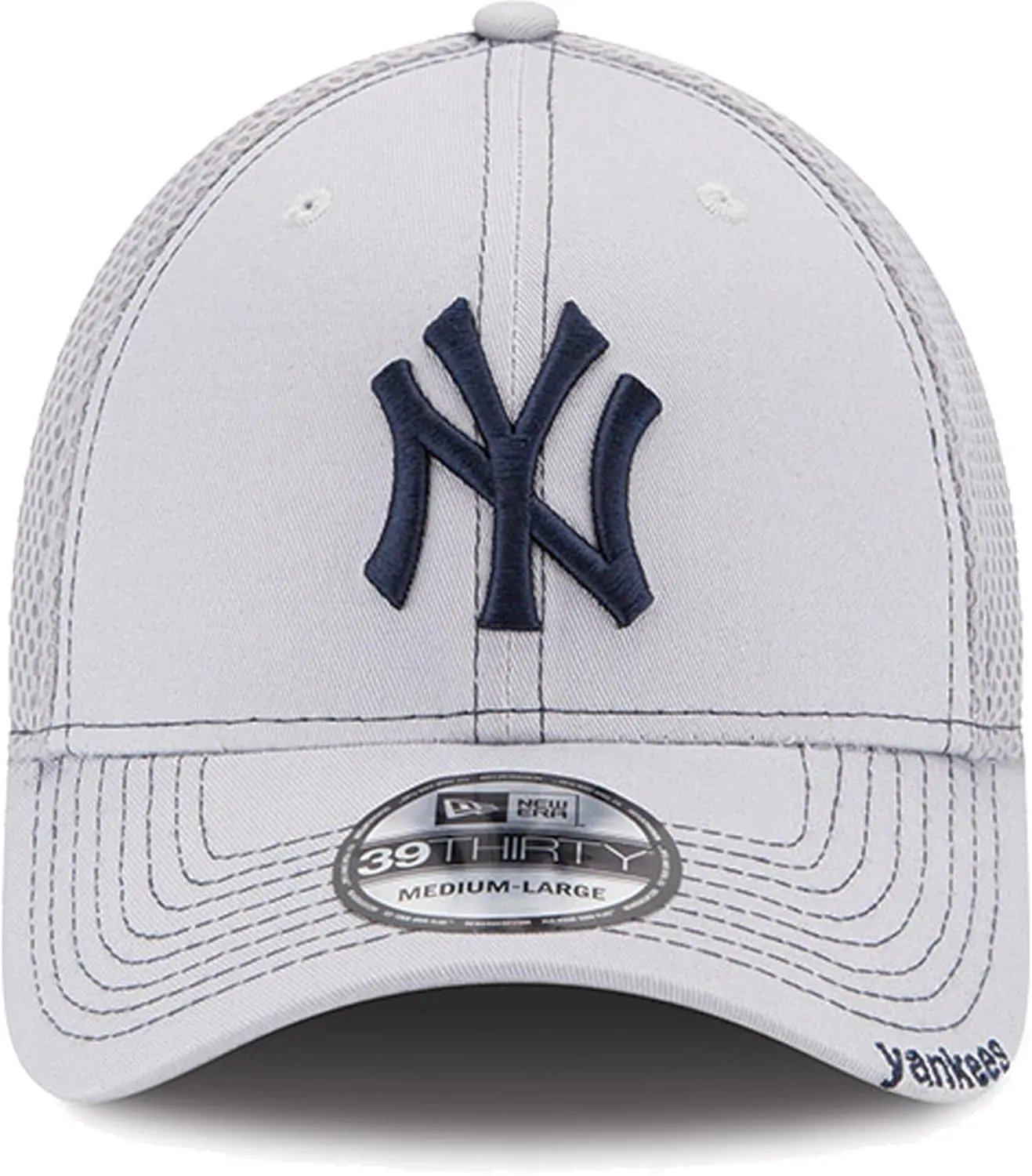 New Era Unisex-Adult MLB 39Thirty Gray Team Color Neo Primary Logo Stretch Fit Flex Baseball Cap Hat