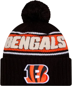 New Era Unisex-Adult NFL Official Sideline Team Logo Sherpa Striped Pom Beanie Cold Weather Knit Hat