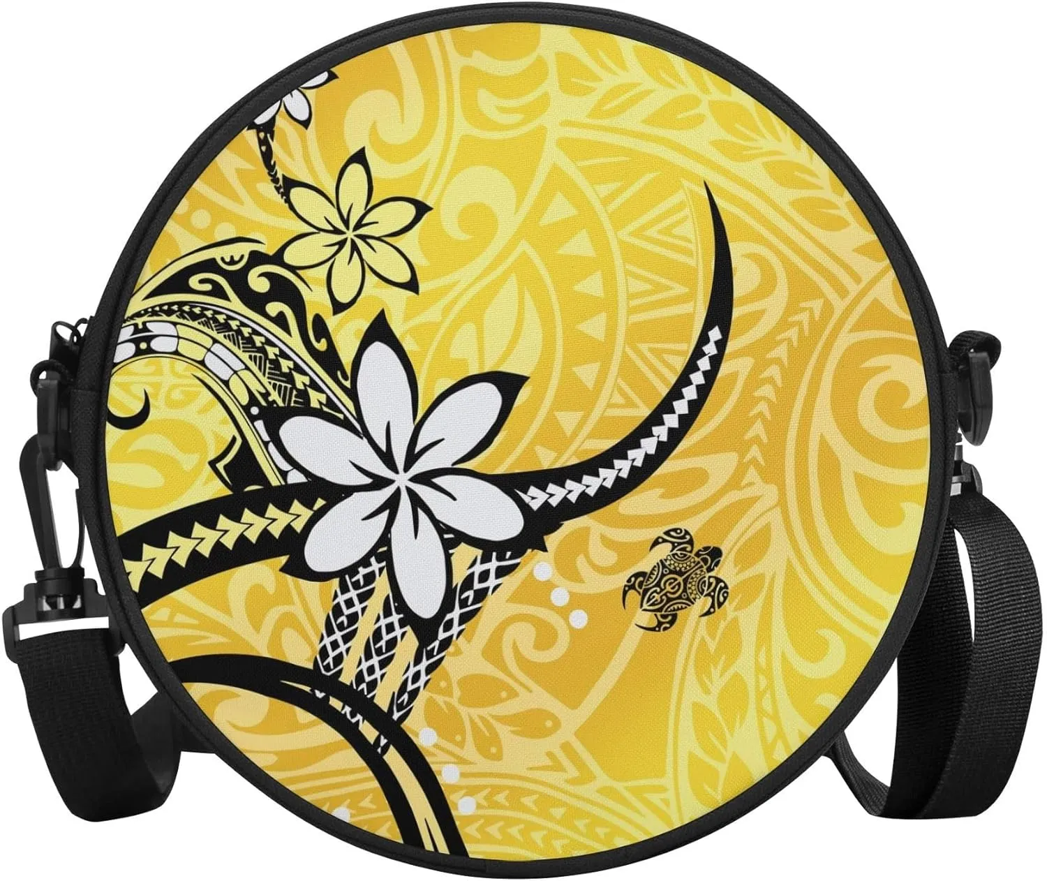 New Samoa Polynesian Print Custom Circular Crossbody Bags For Men And Women With Custom Patterns For Crossbody Bags