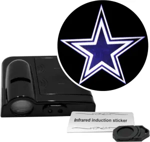 NFL American Football Dallas Cowboys - Led Car Door Light - Wireless Led Projector with One Team Logo Slide - Compatible for Most Car Models - Battery-Operated, 2.5” x 2.5”