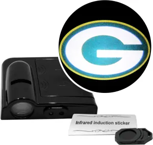 NFL American Football Green Bay Packers - Led Car Door Light - Wireless Led Projector with One Team Logo Slide - Compatible for Most Car Models - Battery-Operated, 2.5” x 2.5”